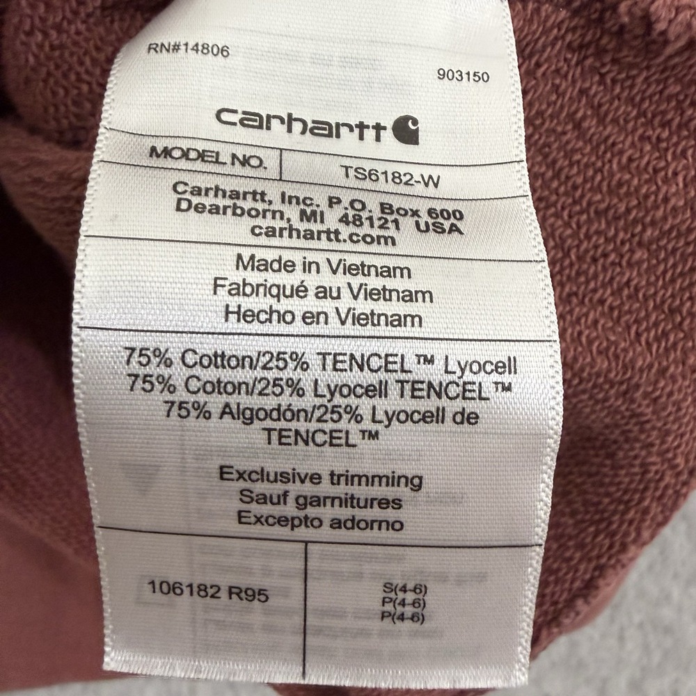 Carhartt Sweatshirt Women's Small Rust Loose Fit Midweight French Terry Henley - Picture 6 of 8